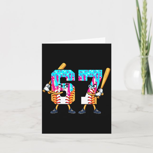 Baseball Ice Cream 67 Six Seven Cool Player 6 7 Dr Kort (Framsida)