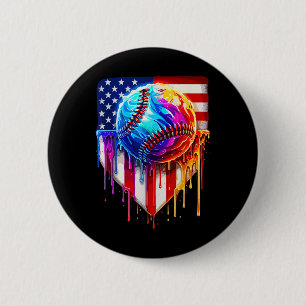 Baseball Ice Cream American Flagga Drift Knapp