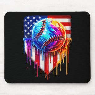 Baseball Ice Cream American Flagga Drift Musmatta