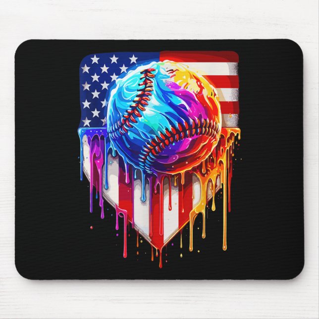 Baseball Ice Cream American Flagga Drift Musmatta (Framsidan)