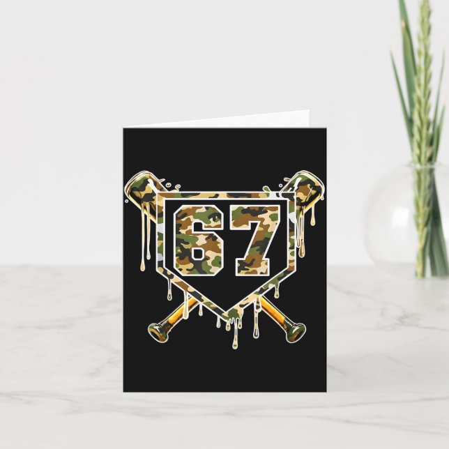Baseball Ice Cream Drip 67 Camo Six Seven Funny Me Kort (Framsida)
