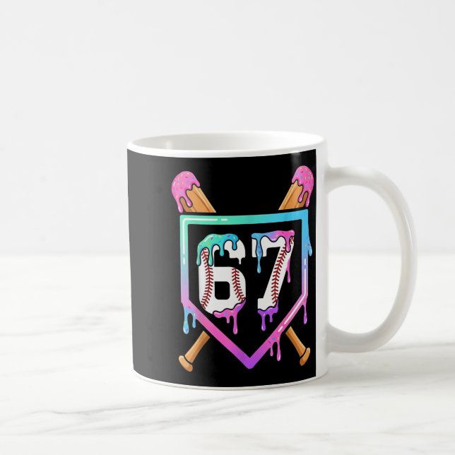 Baseball Ice Cream Drip 67 Player Dabbing Six Seve Kaffemugg (Höger)