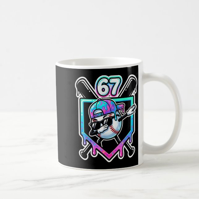Baseball Ice Cream Drip 67 Player Dabbing Six Seve Kaffemugg (Höger)