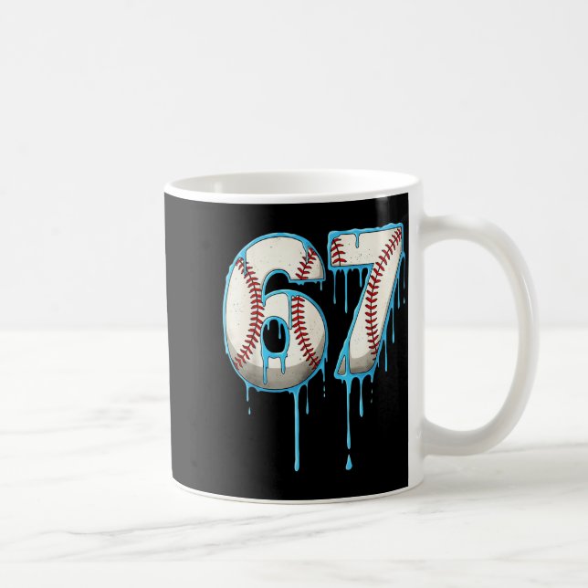 Baseball Ice Cream Drip 67 Six Seven Meme Number 6 Kaffemugg (Höger)