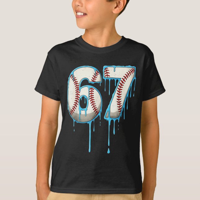 Baseball Ice Cream Drip 67 Six Seven Meme Number 6 T Shirt (Framsida)
