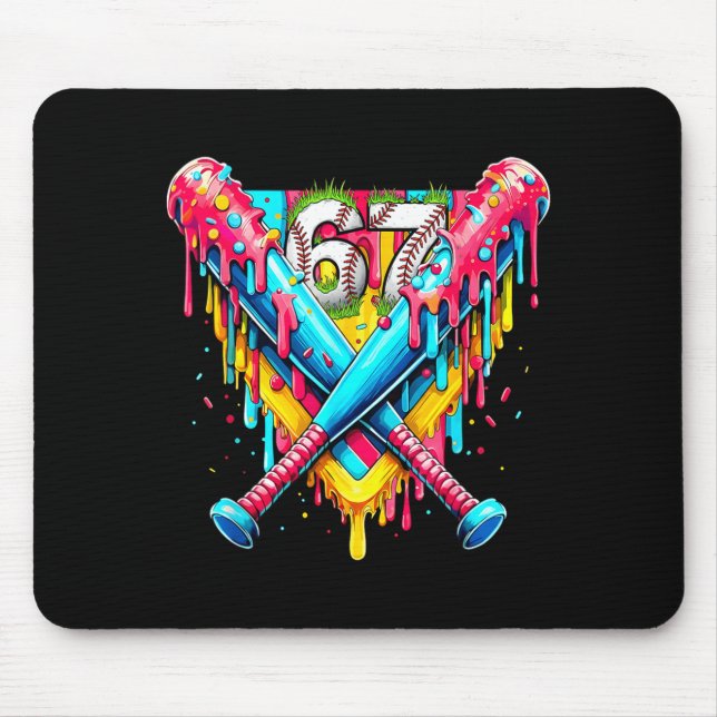 Baseball Ice Cream Drip Number 67 Player 67th Birt Musmatta (Framsidan)