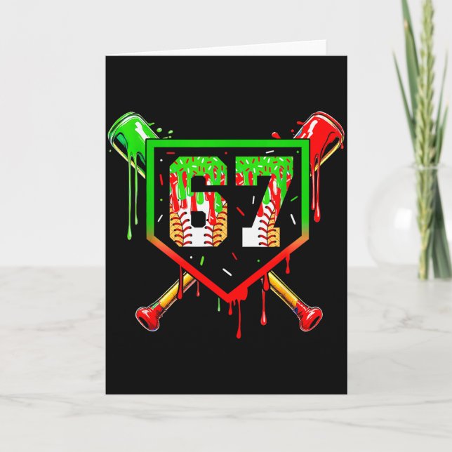 Baseball Ice Cream Drip Number 67 Player 6 7 Chris Kort (Framsida)