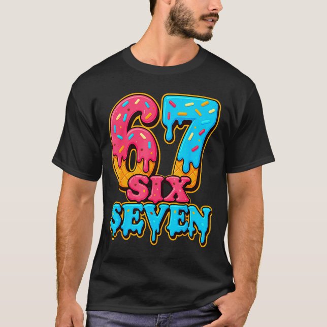 Baseball Ice Cream Drip Number 67 Six Seven Meme C T Shirt (Framsida)