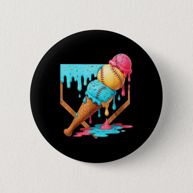 Baseball Ice Cream Dripping Funny Baseball Manar K Knapp (Framsida)