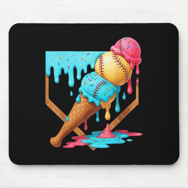 Baseball Ice Cream Dripping Funny Baseball Manar K Musmatta (Framsidan)