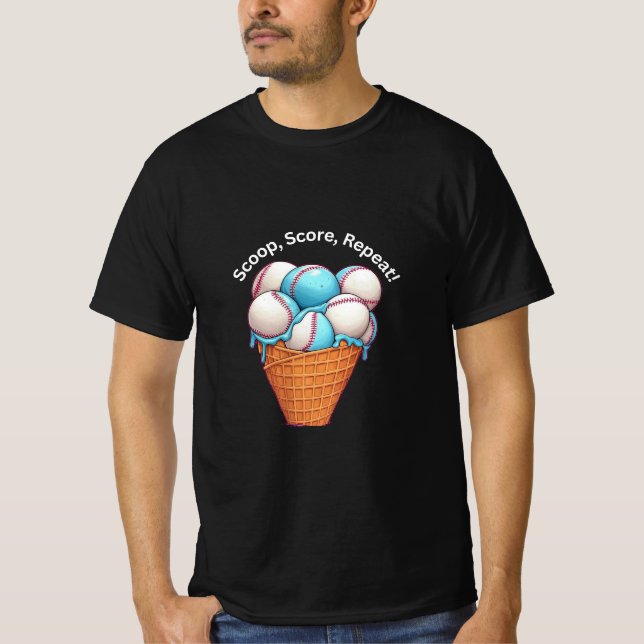Baseball Ice Cream Funny Sports Gift Shirt T (Framsida)