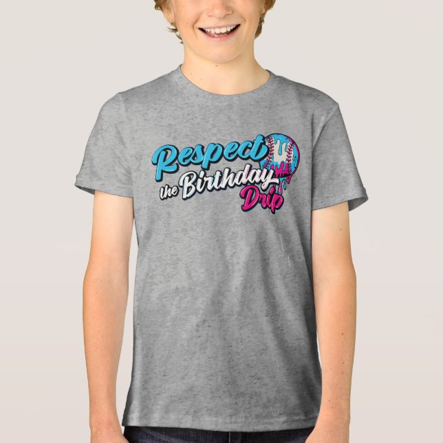 Baseball Ice Cream Respect the Birthday Drip T Shirt (Framsida)