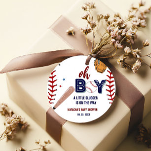 Baseball idrottar lilla slugger Boy Baby Shower Gåvor Etiketter