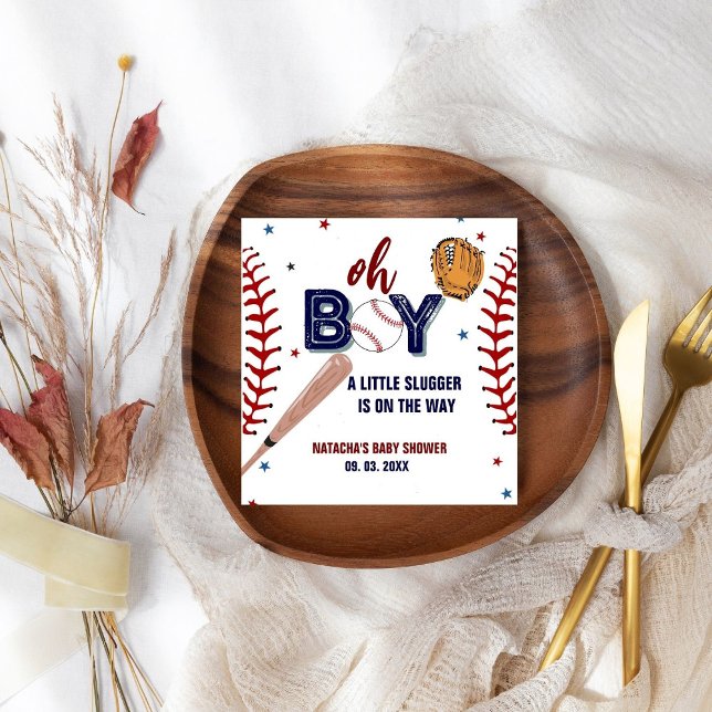 Baseball idrottar lilla slugger Boy Baby Shower Pappersservett (Skapare uppladdad)