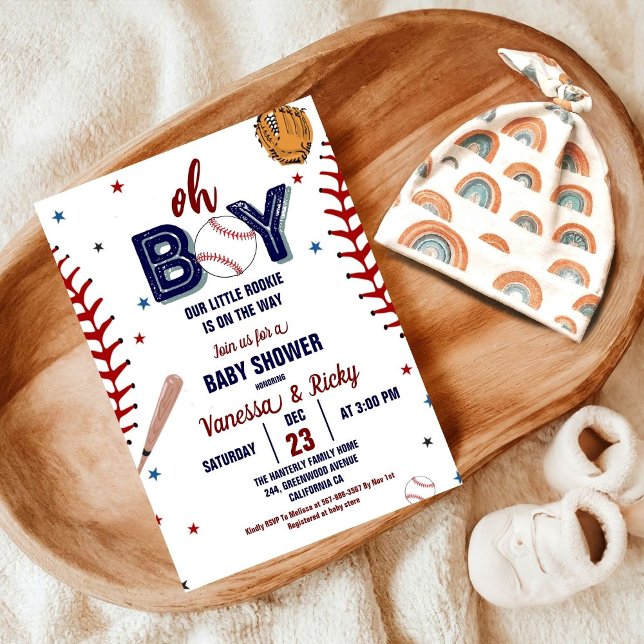 Baseball idrottar små nybörjare babyskor inbjudningar (Skapare uppladdad)