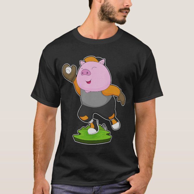Baseball-idrotten i gris t shirt (Framsida)