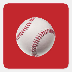Baseball - idrottsmall Baseball på Red Fyrkantigt Klistermärke