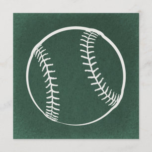Baseball Illustration Vintage Art Grönt - bakgrund Inbjudningar