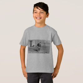 Baseball Initial L Sports Rhyme Vintage Lämnat Fäl Tee Shirt
