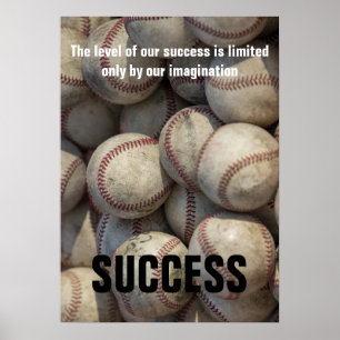 Baseball inspirationell motivation - framgång poster