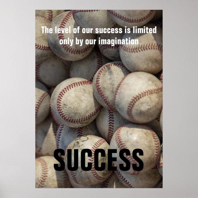 Baseball inspirationell motivation - framgång poster (Framsidan)