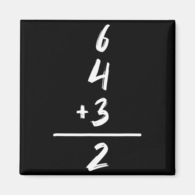 Baseball Inspired Math 6 4 3 2 Double Play Softbal Magnet (Framsidan)