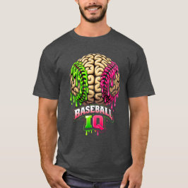 Baseball IQ Brain Drip Art T Shirt