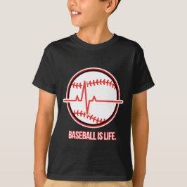 Baseball is Life Heartbeat Pulse Graphic T Shirt
