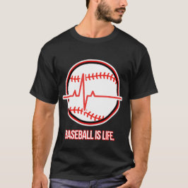 Baseball is Life Heartbeat Pulse Graphic T Shirt