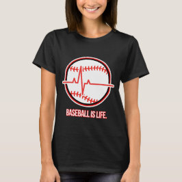 Baseball is Life Heartbeat Pulse Graphic T Shirt