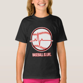 Baseball is Life Heartbeat Pulse Graphic T Shirt