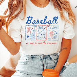 Baseball is My Favorite Season Coquette  T Shirt