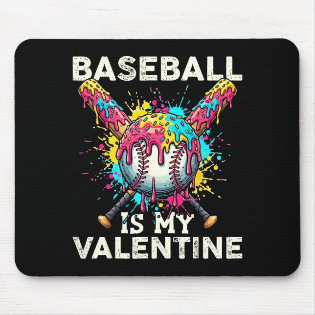 Baseball Is My Valentine Ice Cream Drip Crossed Ba Musmatta (Framsidan)