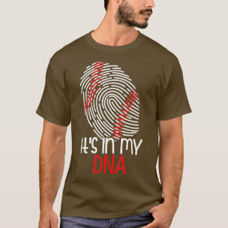 Baseball Its in my DNA Fingerprint T Shirt