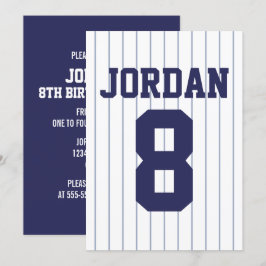 Baseball Jersey - Idrottsteme-Födelsedagsfesten Inbjudningar