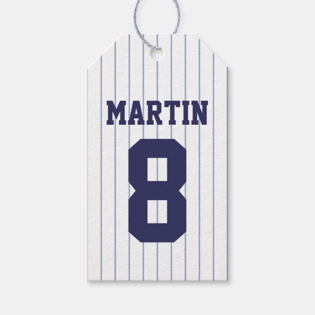 Baseball Jersey - Idrottsteme-Födelsedagsfesten Presentetikett (Framsidan)