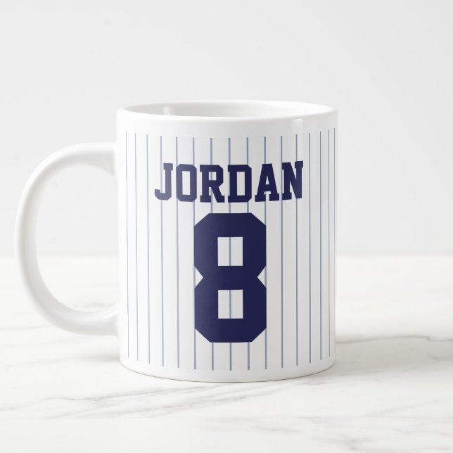 Baseball Jersey med eget namn och nummer Jumbo Mugg (Vänster)