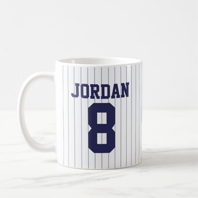 Baseball Jersey med eget namn och nummer Kaffemugg (Vänster)