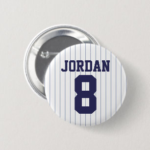 Baseball Jersey med eget namn och nummer Knapp