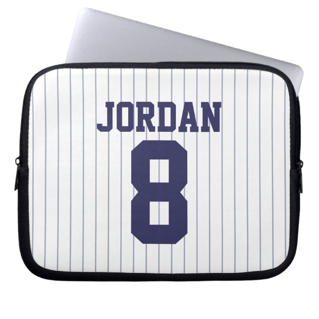 Baseball Jersey med eget namn och nummer Laptop Fodral (Framsidan)