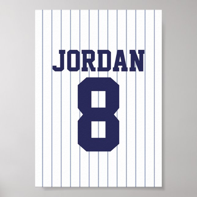 Baseball Jersey med eget namn och nummer Poster (Framsidan)