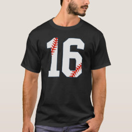 Baseball Jersey Number 16 T Shirt
