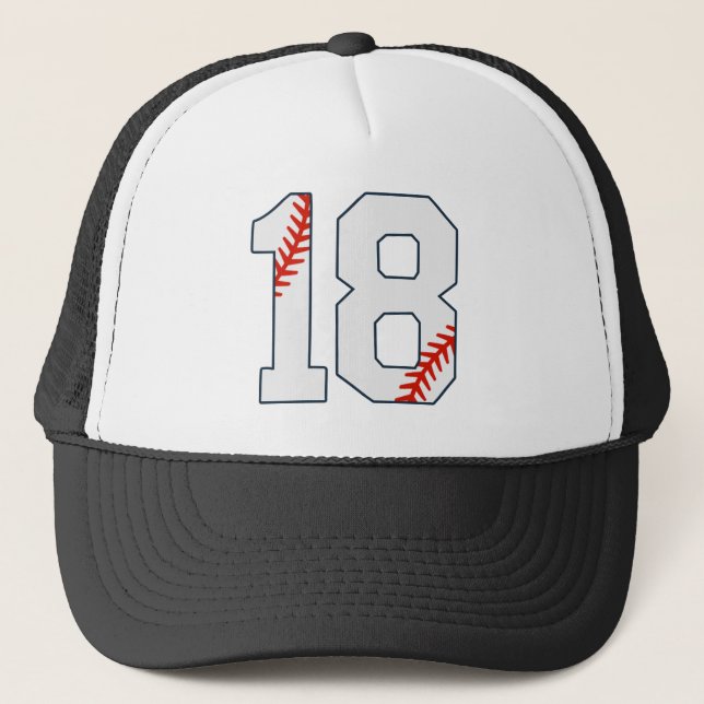 Baseball Jersey Number 18 Keps (Framsida)