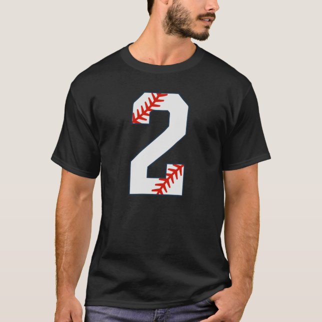 Baseball Jersey Number 2 T Shirt (Framsida)