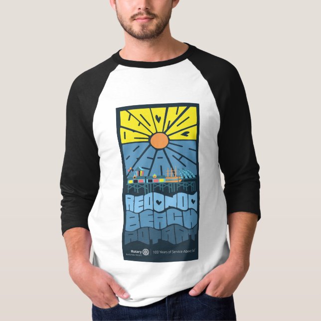 Baseball Jersey Stil Redondo Beach Rotary Shirt T (Framsida)