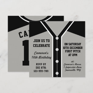 Baseball Jersey Thned Party Inbjudningskort-mall Inbjudningar