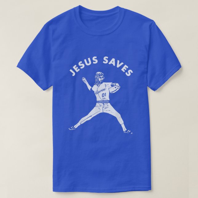 Baseball Jesus Saves T Shirt (Design framsida)