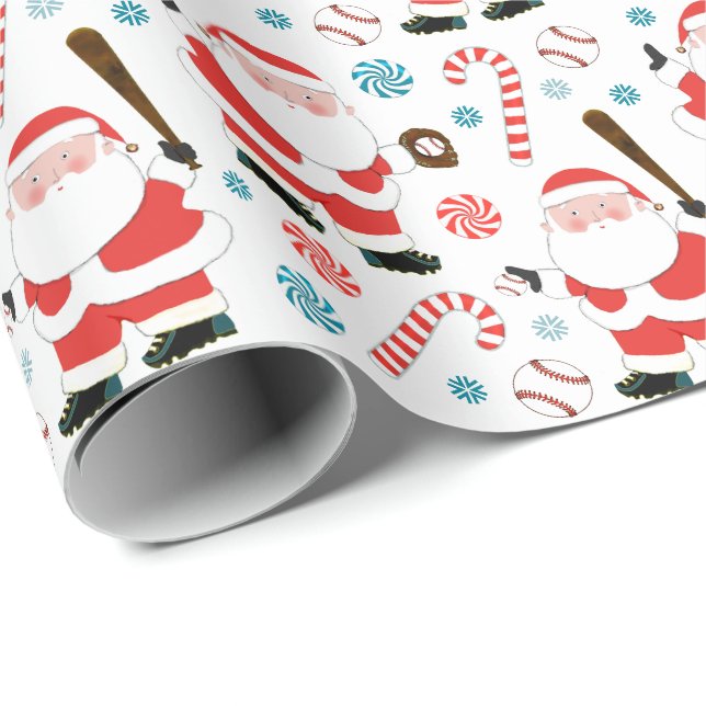 Baseball Jul Gift Wrapping Papper Presentpapper (Rullad Hörn)