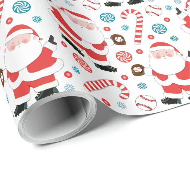 Baseball Jul Gift Wrapping Papper Presentpapper (Rullad Hörn)