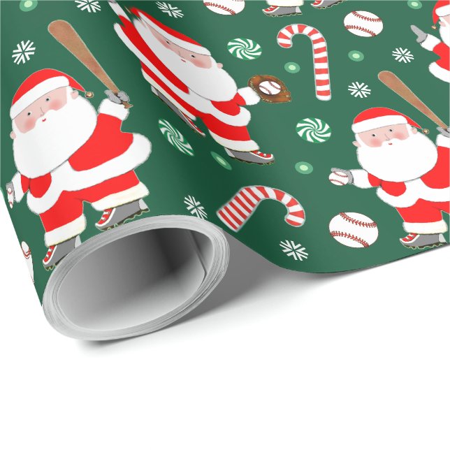 Baseball Jul Gift Wrapping Papper Presentpapper (Rullad Hörn)